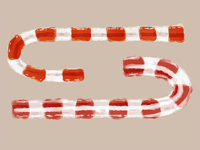 Candy Canes candy christmas red watercolor watercolour white