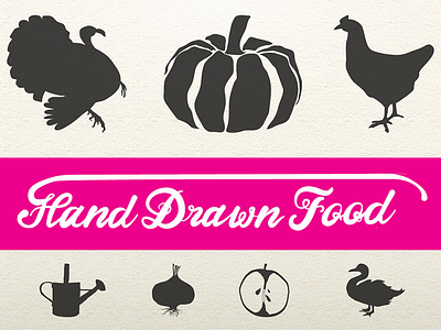 Hand Drawn Food Kit farmers market food hand drawn hand lettering illustration vector