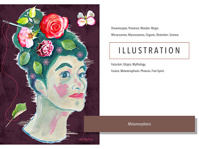 Lookbook: portrait floral fusion illustration magic realism painting portrait
