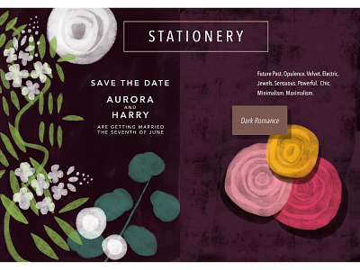 Save The Date botanical floral illustration invitation layout wedding