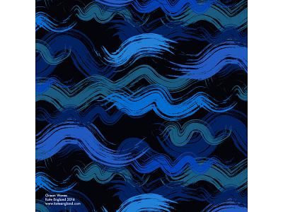 Ocean Wave blue indigo ocean pattern repeat seamless vector