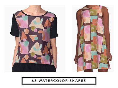 Watercolour Shapes clothes fashion shapes surface pattern watercolour