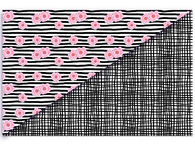 Floral Geometric Hand Drawn Patterns artistic chic floral geometric hand drawn pattern roses seamless stripes