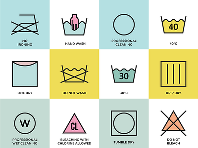 Laundry Icons icons instructions laundry washing