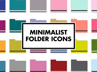 Minimalist Folder Icons color coding colorful desktop folder icons minimal minimalist scandinavian design simple