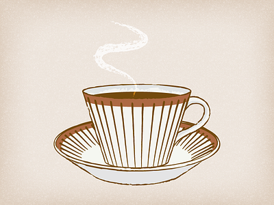 Coffee Cup Illustration 1950s classic coffee cup design illustration retro steam vector vintage