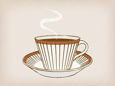 Vintage Coffee Cup Illustration 1950s classic coffee cup design illustration retro steam vector vintage