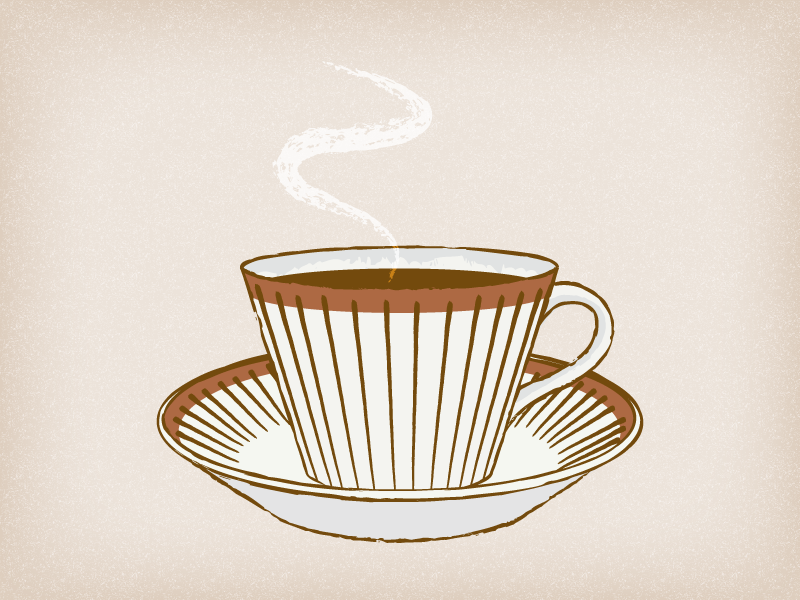 vintage coffee cup vector