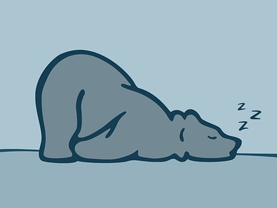 Hibernating Bear animal bear hibernate illustration