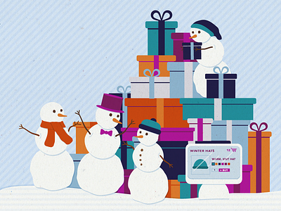 Snowman Family Holiday ecommerce gifts holiday illustration presents snow snowmen