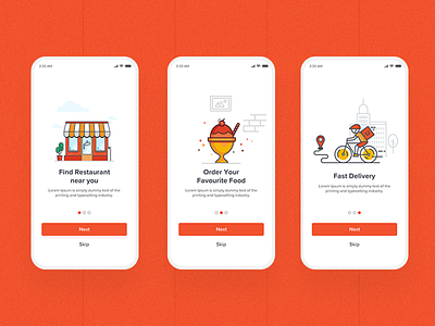 Onboarding design food app food delivery onboarding screen ui ux uidesign