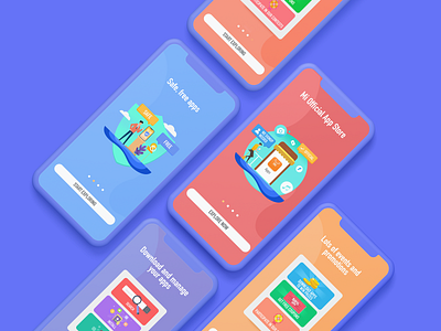 On Boarding Screens design illustration ui