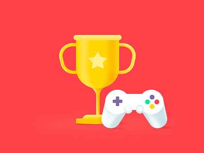 Best Games Trophy award design game graphics illustration trophy vector