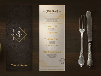 Speakeasy Menu design 1920 alcohol bar black brand branding branding agency cocktail cocktail bar cocktail party cocktails design hidden logo logomark logotype menu noir prohibition speakeasy