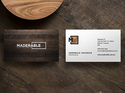 Maderable Business Cards brand agency brand collateral branding corporate identity logo logomark logotype mexico modern stationery texture typography woodshop woodwork woodworking