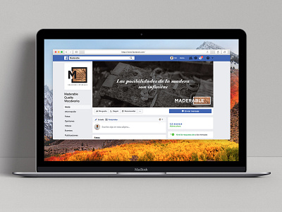 Maderable Facebook Cover art direction brand brand assets branding carpentry concept corporate identity cover design facebook graphic design logo mexico mockup social media wood woodshop