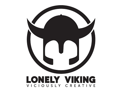 Lonely Viking horns logo lonely mark monotone viking