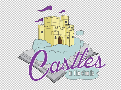 Castles In The Clouds Logo book castle clouds fairytale logo lonely viking shane rielly story storytelling vector