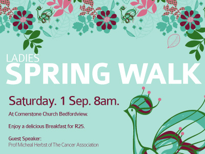 Spring Walk Poster church design girly poster vector