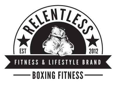 Relentless black on white hipster logo