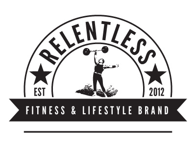 Relentless Global black on white hipster logo