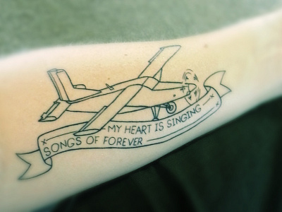 Plane Tattoo aeroplane ink old school photo plane tattoo