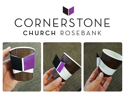 Cornerstone Coffee Cup Sleeve church coffee package design packaging print