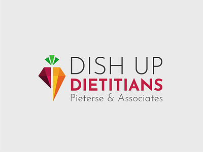 Dish Up Dietitians Logo beetroot carrot design diamond logo dietitian dietitian logo logo logo design lonely viking nutrition nutrition logo vector