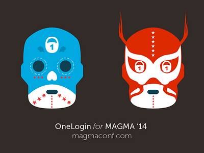 OneLogin for Magma conf. fun illustrations luchador magma conf masks mexico