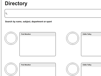Wireframes - Directory directory education redesign search wireframe