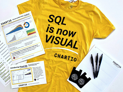 Chartio event swag early 2020 collateral company branding corporate design corporate identity event design event flyer graphic design handout swag t shirt design