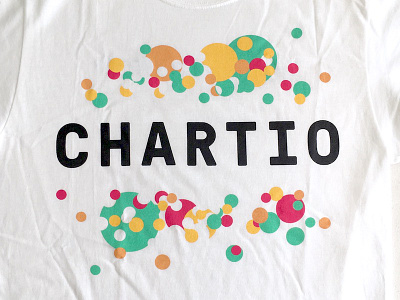 Chartio t-shirt (re:Invent 2016) branding bright bubble bubble chart chart circles giveaway logo screenprint shirt shirt design t shirt