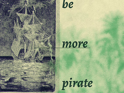 Zine Machine Test: PIrate effect experiment halftone pirate print sea of thieves ship texture typography