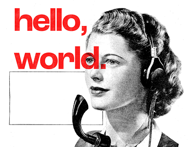 Atomic Test: Hello Roc-view collageimages effect experiment halftone phone print retro roc grotesk texture typography woman