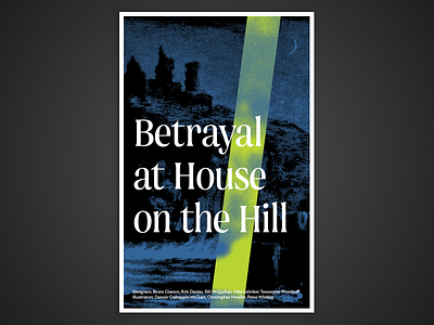 Board Game Poster Series – #4 Betrayal at House on the Hill board game cooperative game dots game halftone haunted house horror pattern poster print true grit texture