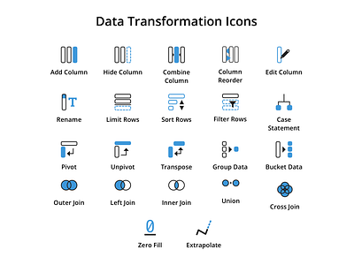 Data Transformation Icons data data analytics data transformation data visualization flat icons icons interface design minimal icons ui vector vector illustration