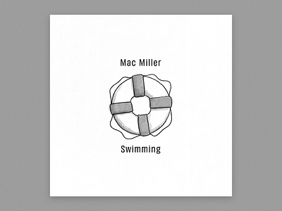 Mac Miller – Swimming 2018 album art album cover hand drawn typogrophy