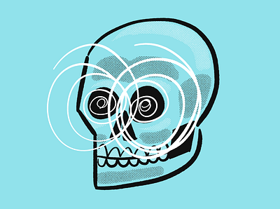 skull doodley digital drawing doodle doodles experiment halftone illustration inking inktober ipad procreate sketch skull trippy
