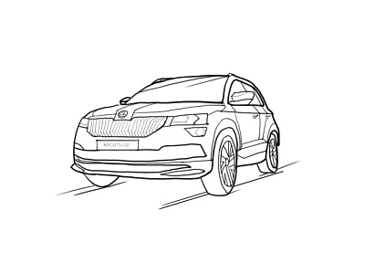 Car Skoda illustration design illustration logo ui