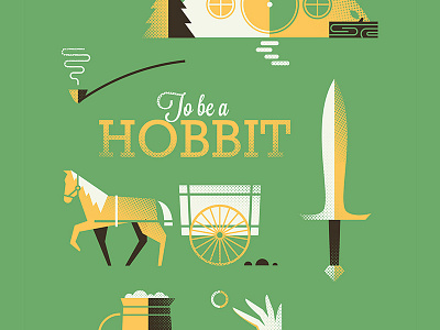 To Be A Hobbit geometry halftone hobbit illustration lord of the rings tolkien