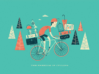 The Freedom Of Cycling - Part 1 bike camping cycling fish fishing freedom illustration nature