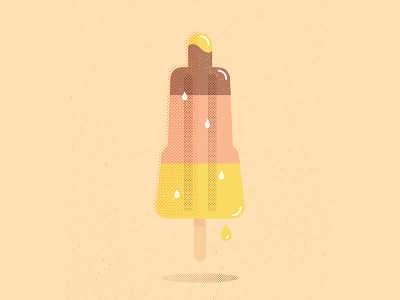 I'm a Rocket Man! halftone ice cream illustration rocket summer sun texture