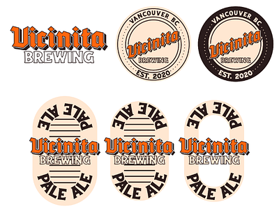 Vicinita Brewing badge beer branding brewery design label logo pale ale vintage