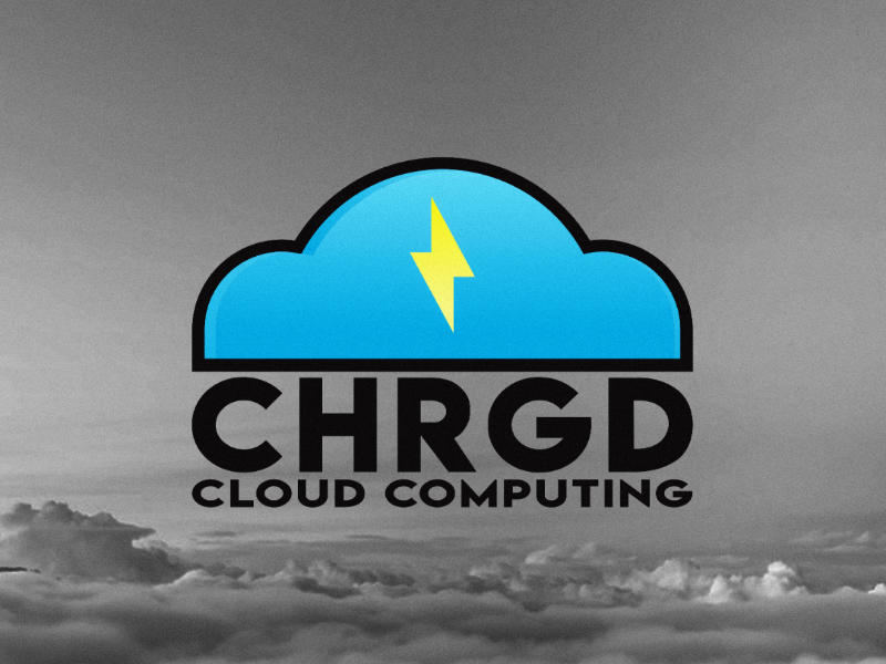 CHRGD Cloud Computing Logo illustrator lightening gradient cloud logo illustration design logo computer cloud chrgd