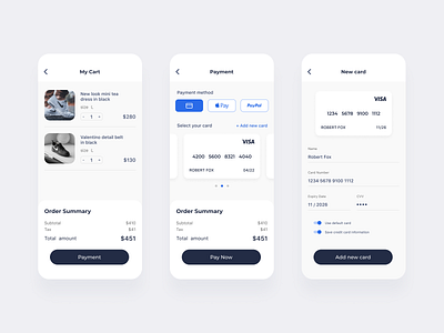 DailyUI 002 | Credit Card Checkout app ui ux