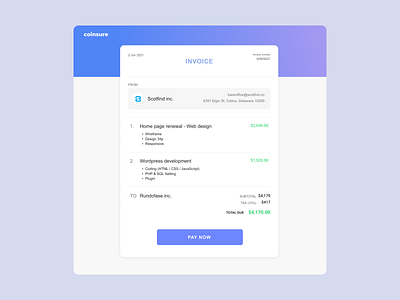 DailyUI 046 | Invoice