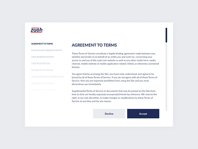 DailyUI 089 | Terms of Service