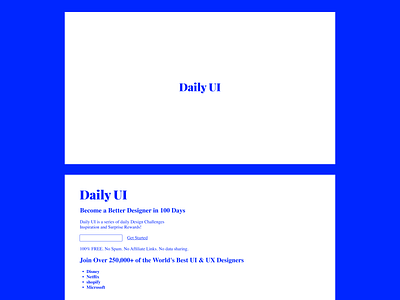 DailyUI 100 | Redesign Daily UI Landing Page dailyui landing page