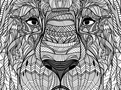 Lion animation design flat illustration vector