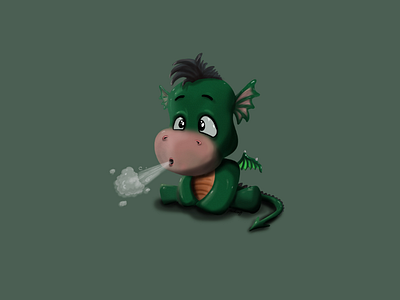 Baby dragon character design illustration